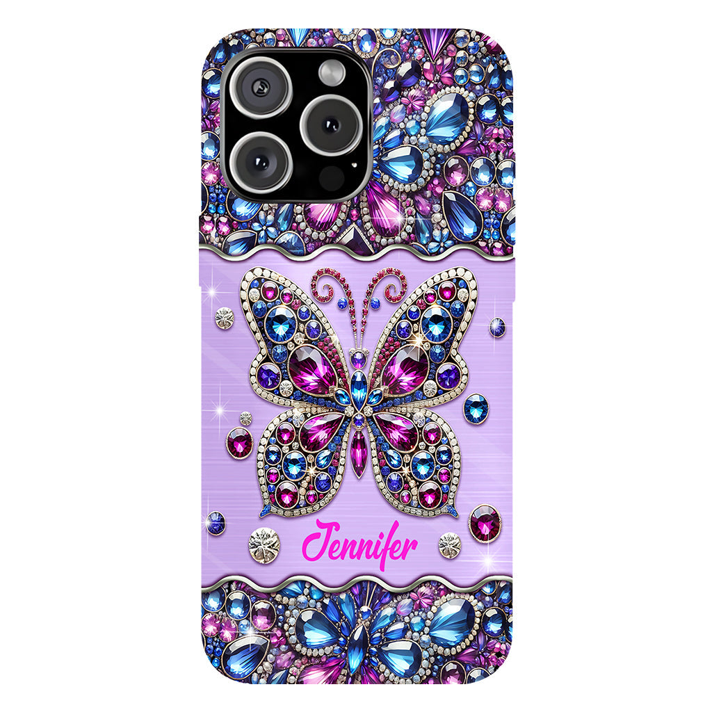 Sparkle Butterfly - Personalized Butterfly Full Print Phone Case