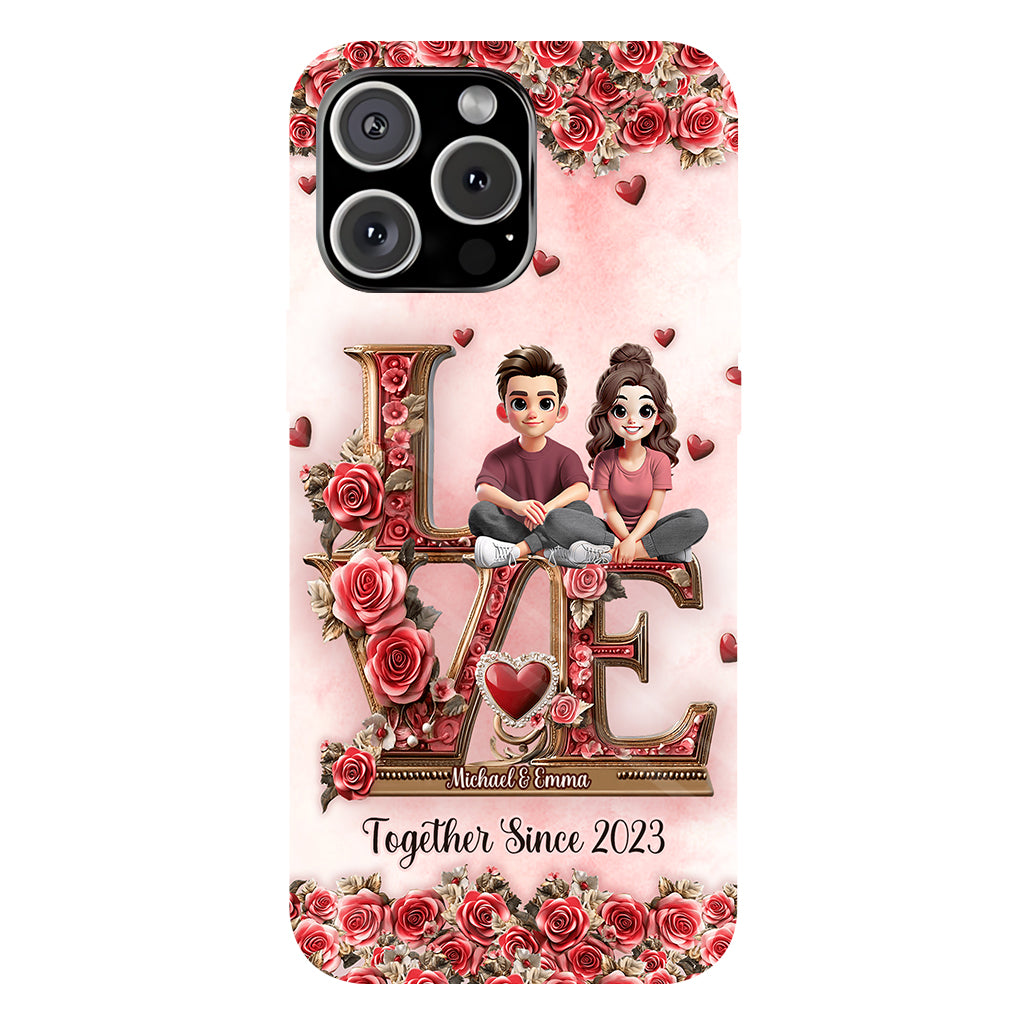 Je t'aimerai toujours - Coque de téléphone personnalisée pour couple avec impression intégrale
