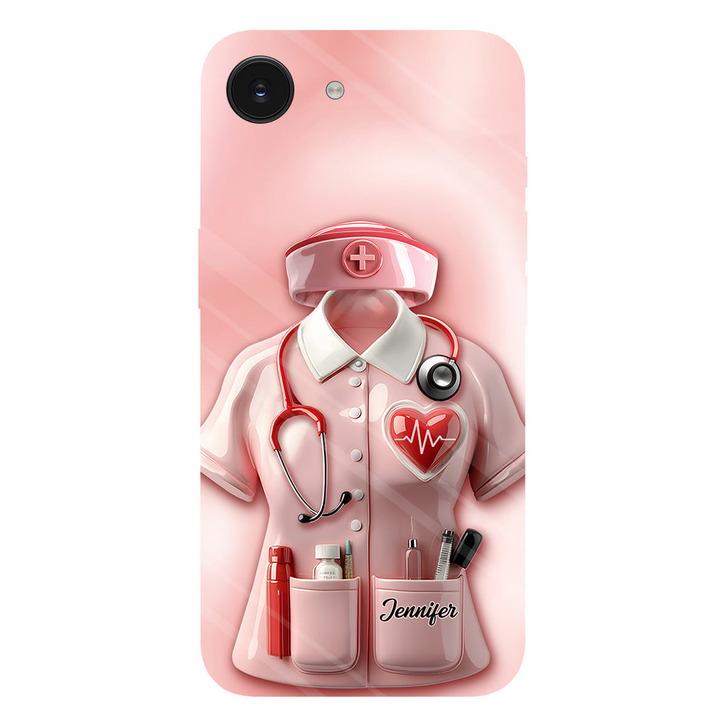 Les infirmières sont au cœur des soins de santé - Coque de téléphone personnalisée avec le texte intégral « Infirmière »