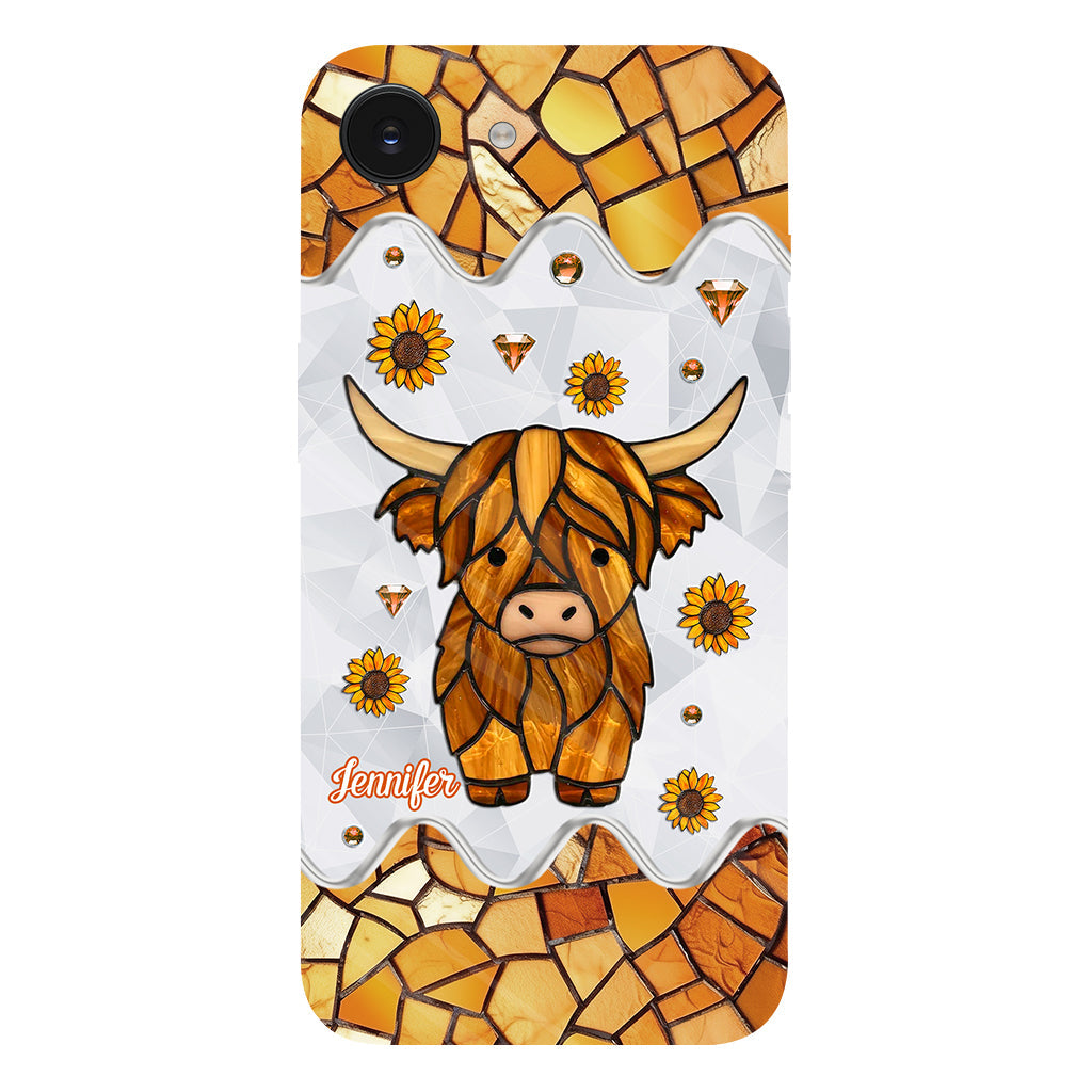 Adorable vache des Highlands - Coque de téléphone personnalisée avec imprimé intégral vache des Highlands