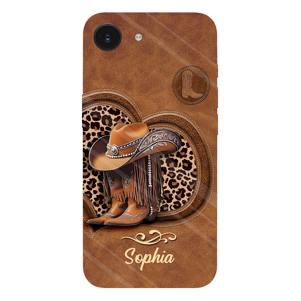 Bottes de cowgirl - Coque de téléphone personnalisée avec motif cowgirl