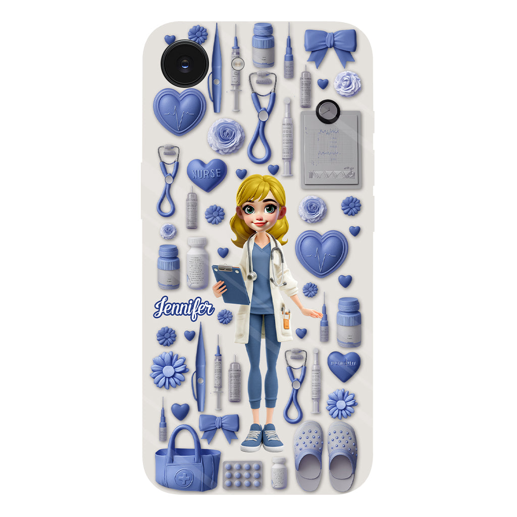 Le métier d'infirmière est un travail de cœur - Coque de téléphone personnalisée avec impression intégrale pour infirmière