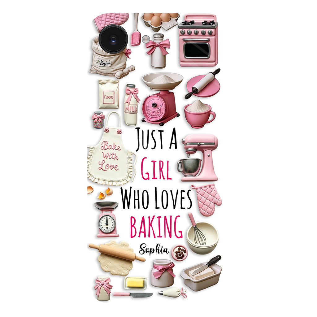 Une fille qui adore pâtisser - Coque de téléphone personnalisée avec impression intégrale sur le thème de la pâtisserie
