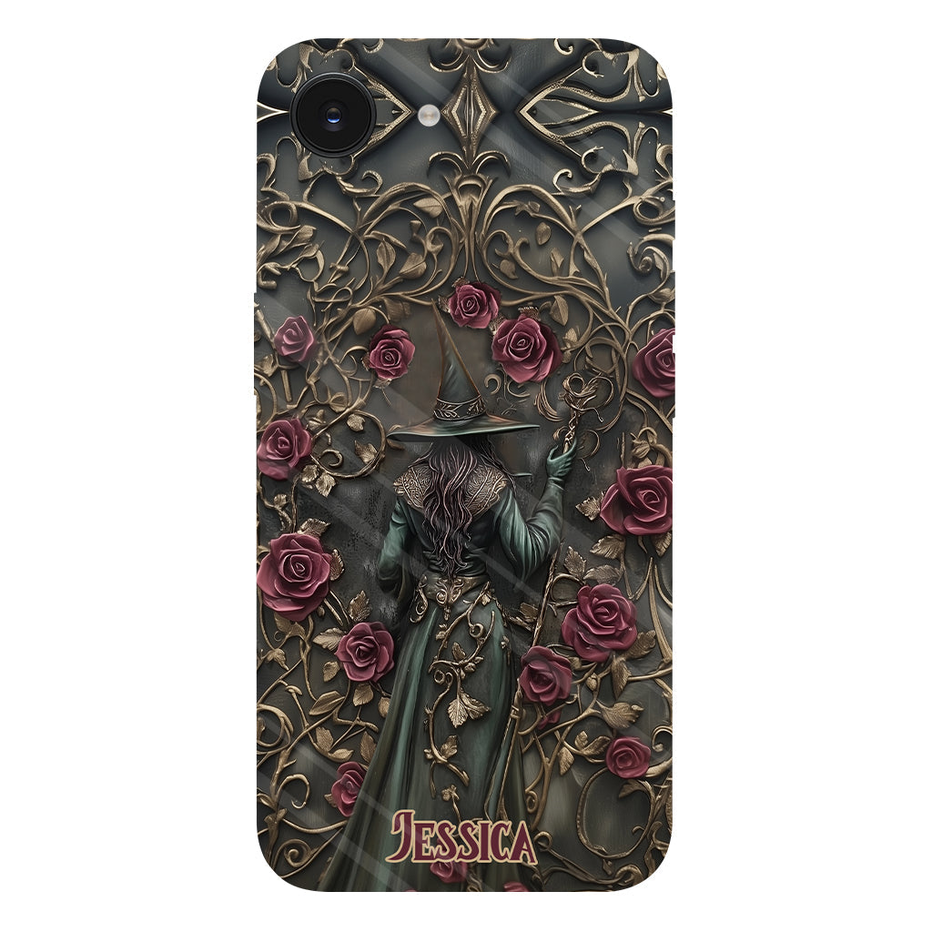 Beautiful Witch And Roses - Personalized Witch Full Print Phone Case