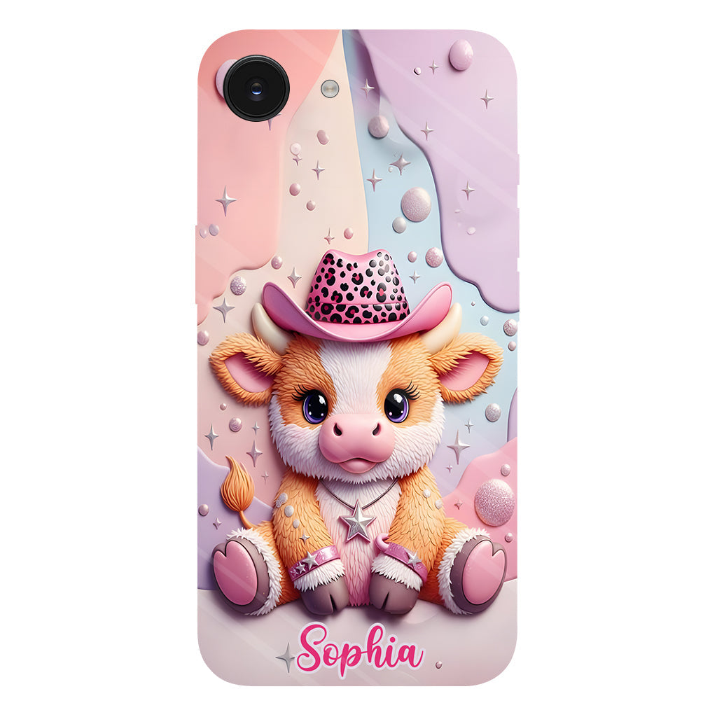 Adorable vache des Highlands - Coque de téléphone personnalisée avec imprimé intégral vache des Highlands