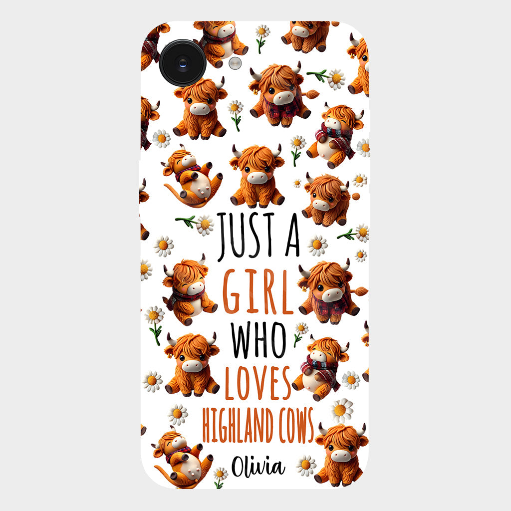 Just A Girl Who Loves Highland Cows - Personalized Highland Cow Full Print Phone Case
