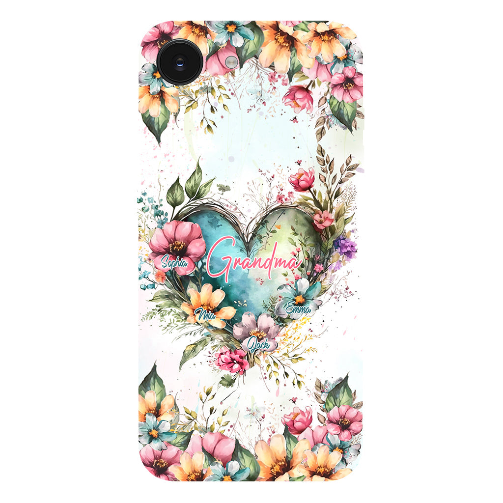 Les fleurs de la maman de grand-mère - Coque de téléphone personnalisée avec impression intégrale « Grand-mère »