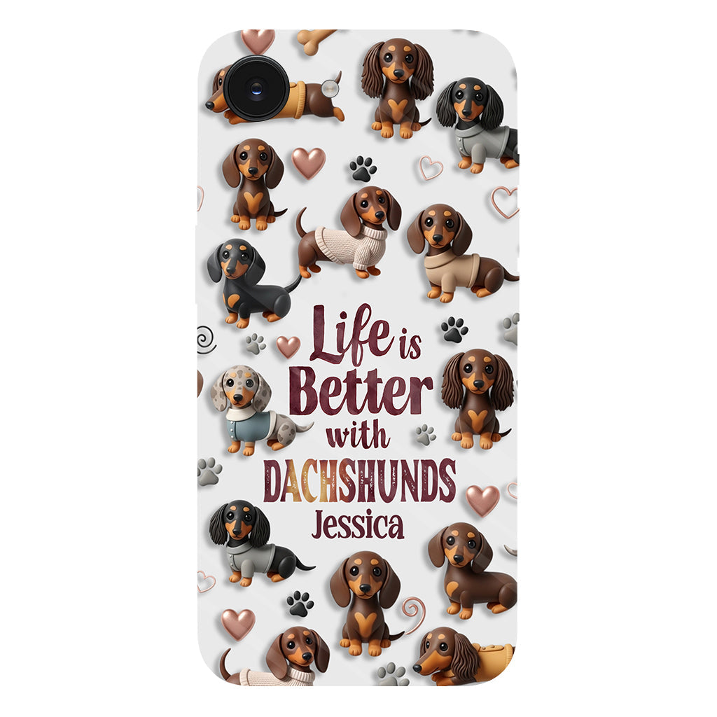 Juste une fille qui aime les chiens - Coque de téléphone personnalisée avec impression intégrale de chien
