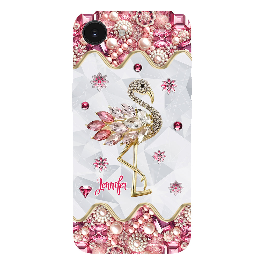 Juste une fille qui aime les flamants roses - Coque de téléphone personnalisée avec impression intégrale de flamants roses