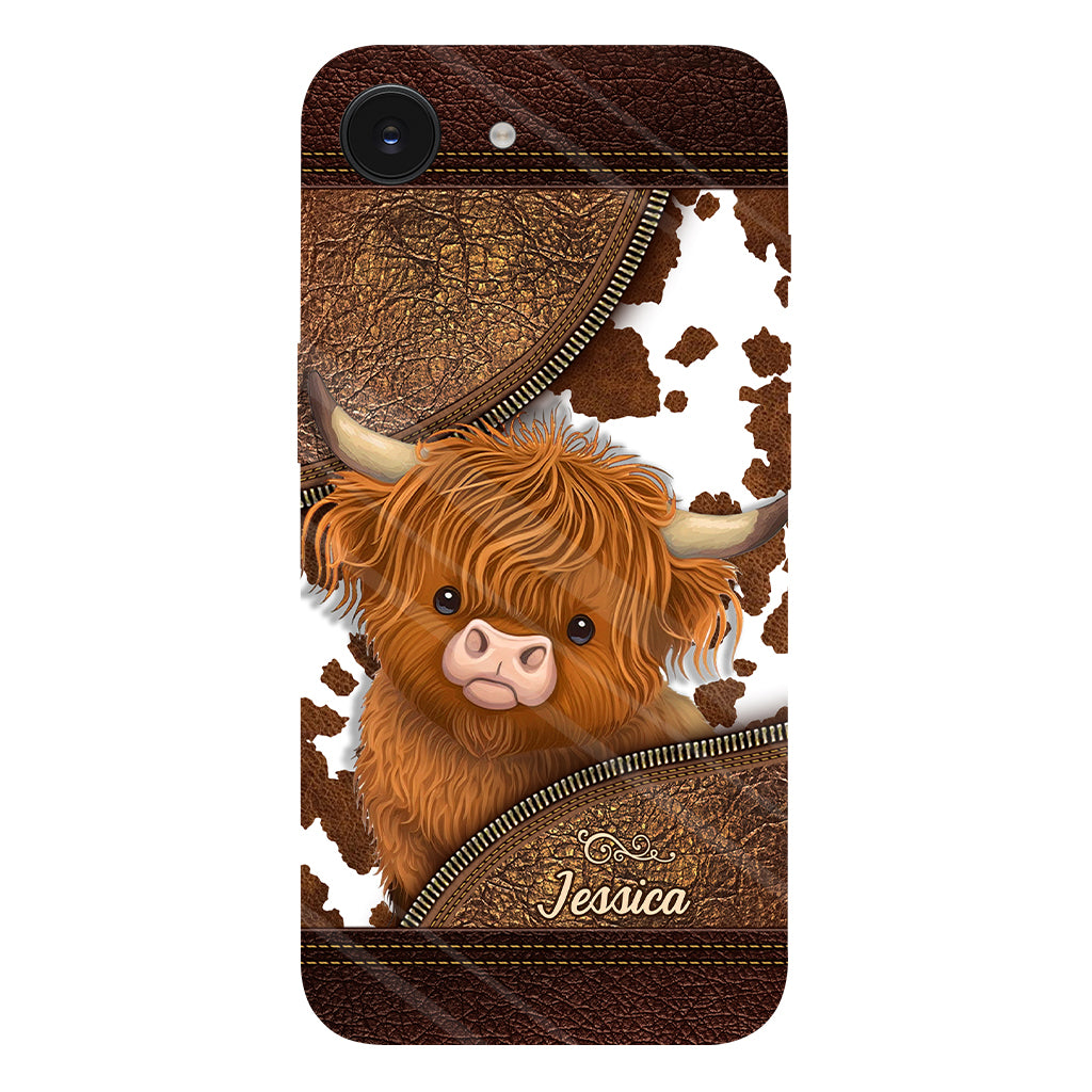 Juste une fille qui aime les vaches des Highlands - Coque de téléphone personnalisée avec impression intégrale