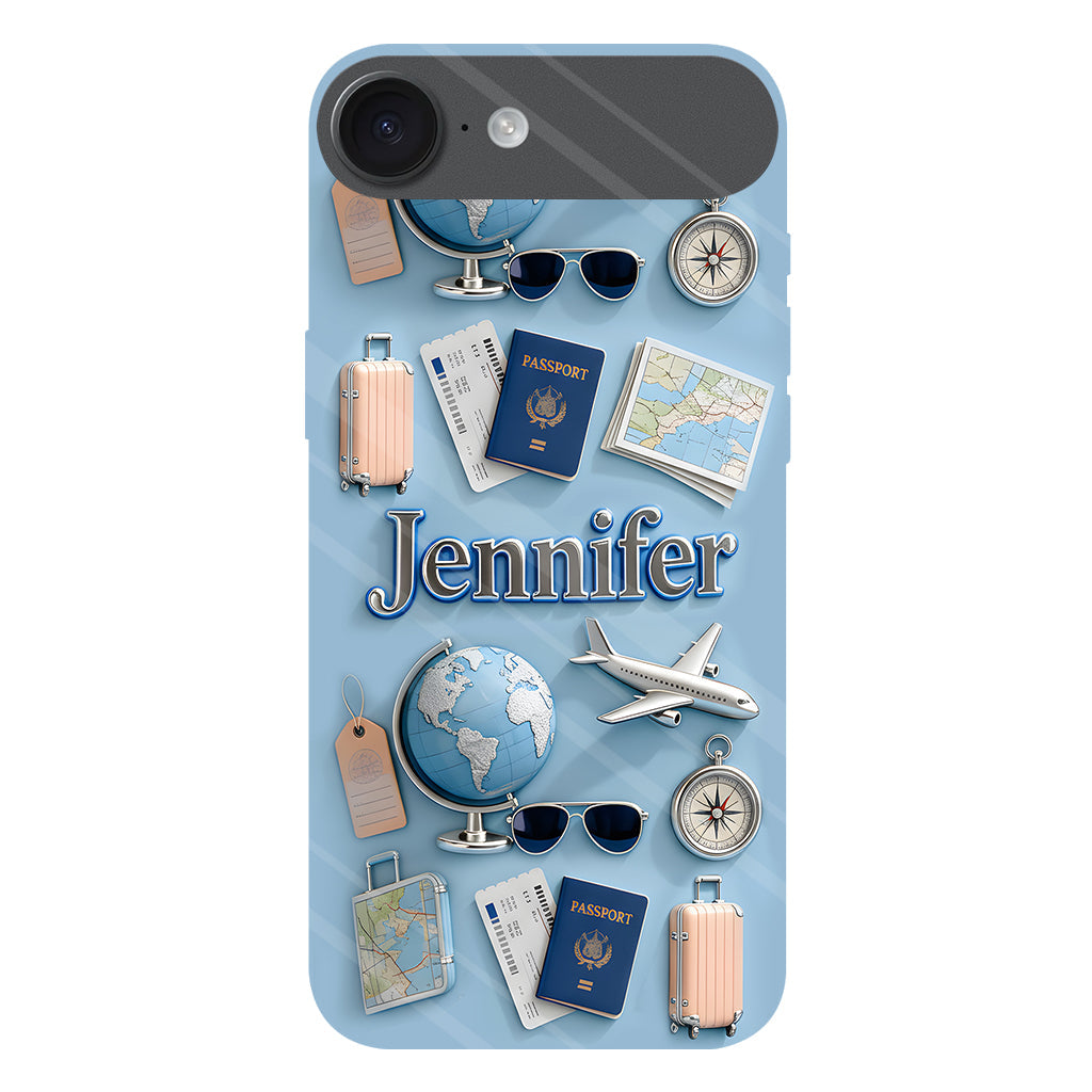 Une fille qui adore voyager - Coque de téléphone personnalisée avec impression intégrale sur le thème du voyage