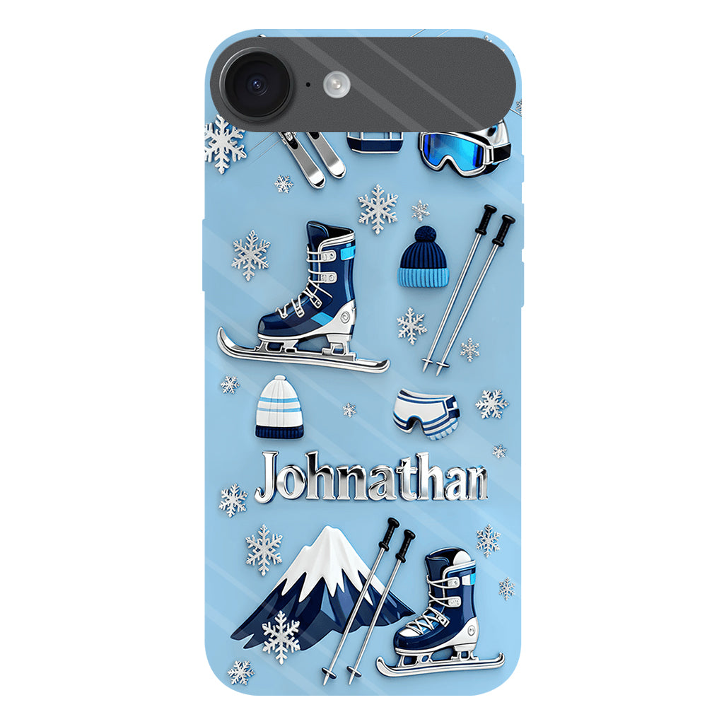 Skiing Makes Me Happy - Personalized Skiing Full Print Phone Case