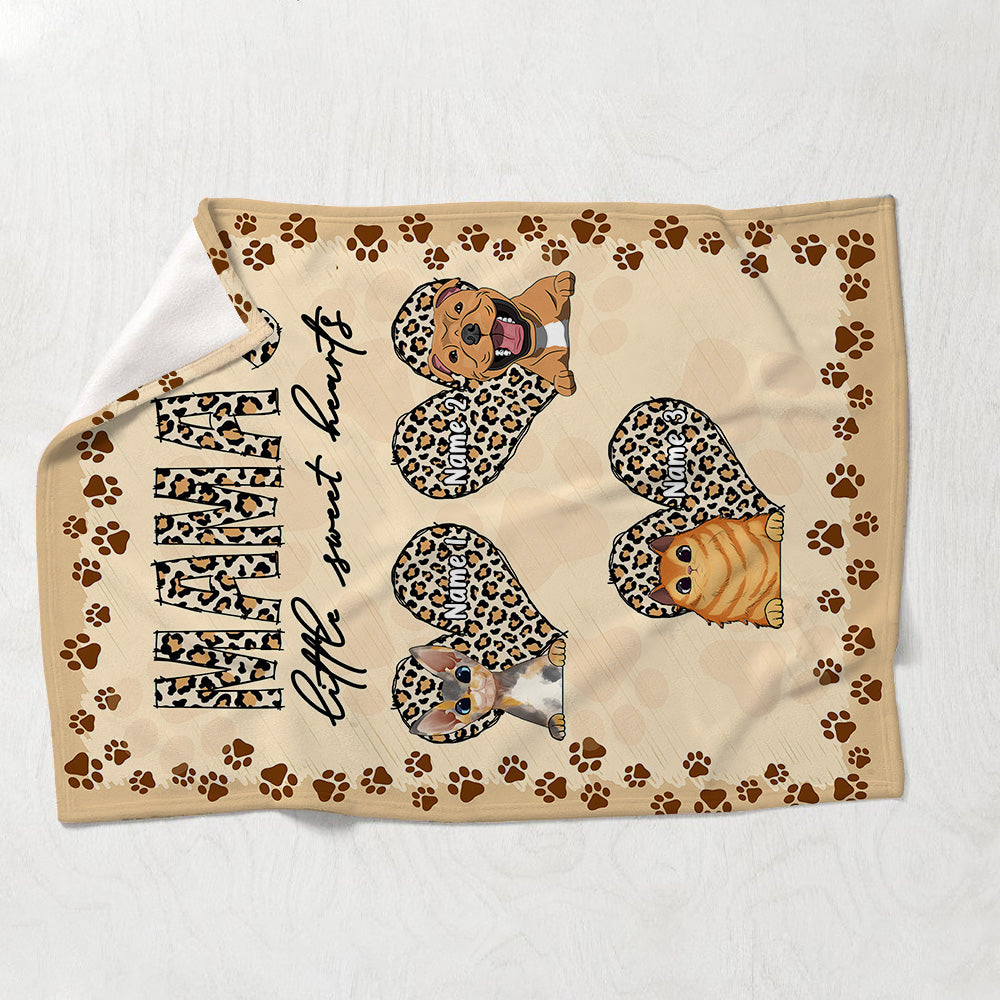 Les petits cœurs de maman - Couverture pour chien personnalisée pour la fête des mères