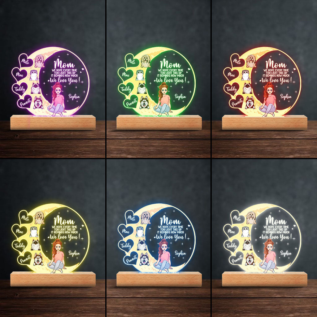 Mom, We Hope - Personalized Mother's Day Dog Shaped Plaque Light Base