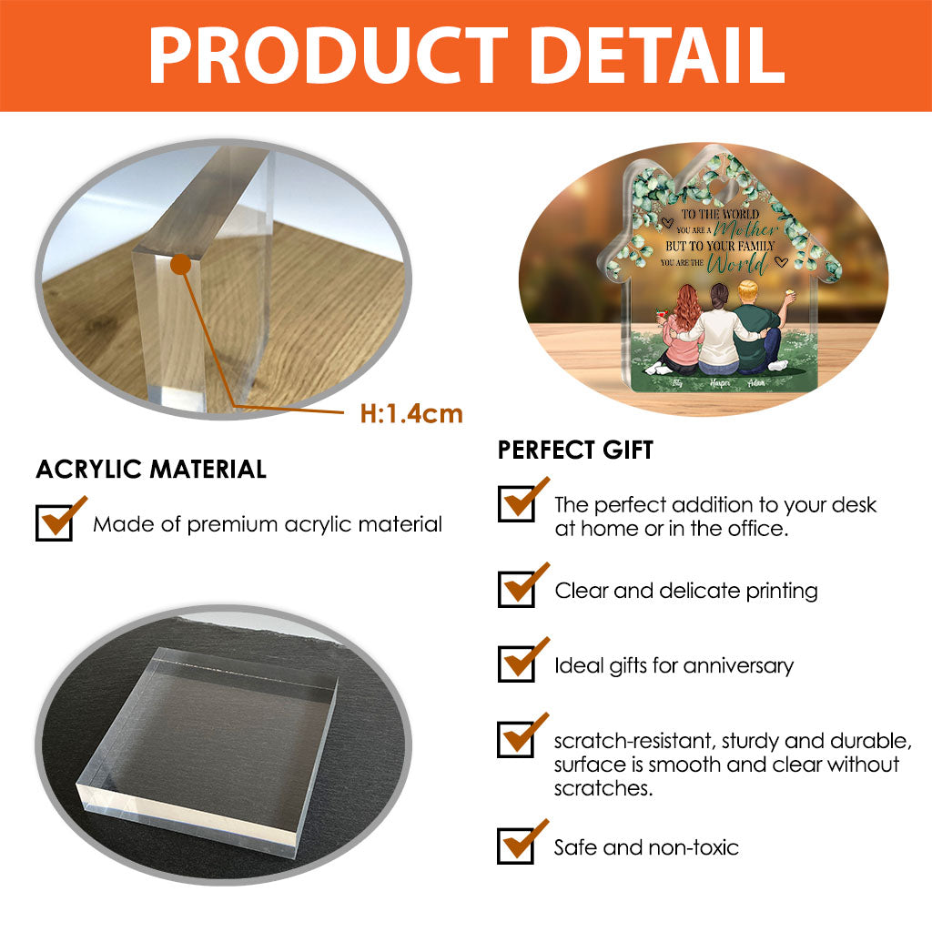 « La maison, c'est là où est maman » - Plaque acrylique personnalisée pour la fête des mères