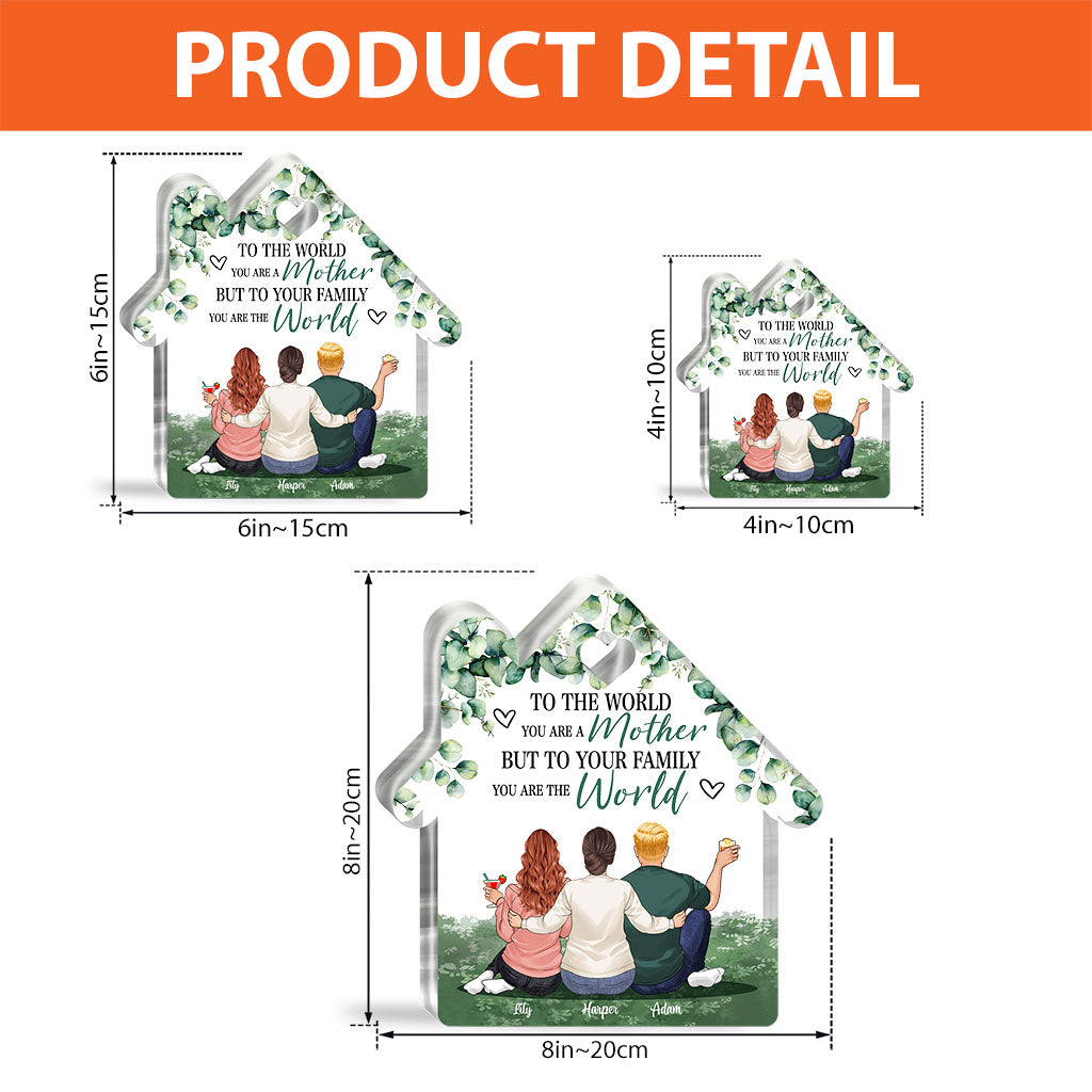 « La maison, c'est là où est maman » - Plaque acrylique personnalisée pour la fête des mères