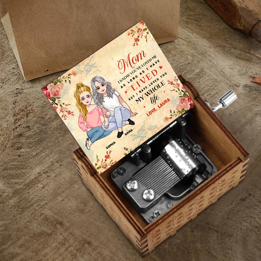 Je t'aime depuis toujours - Boîte à musique à manivelle personnalisée pour la fête des mères