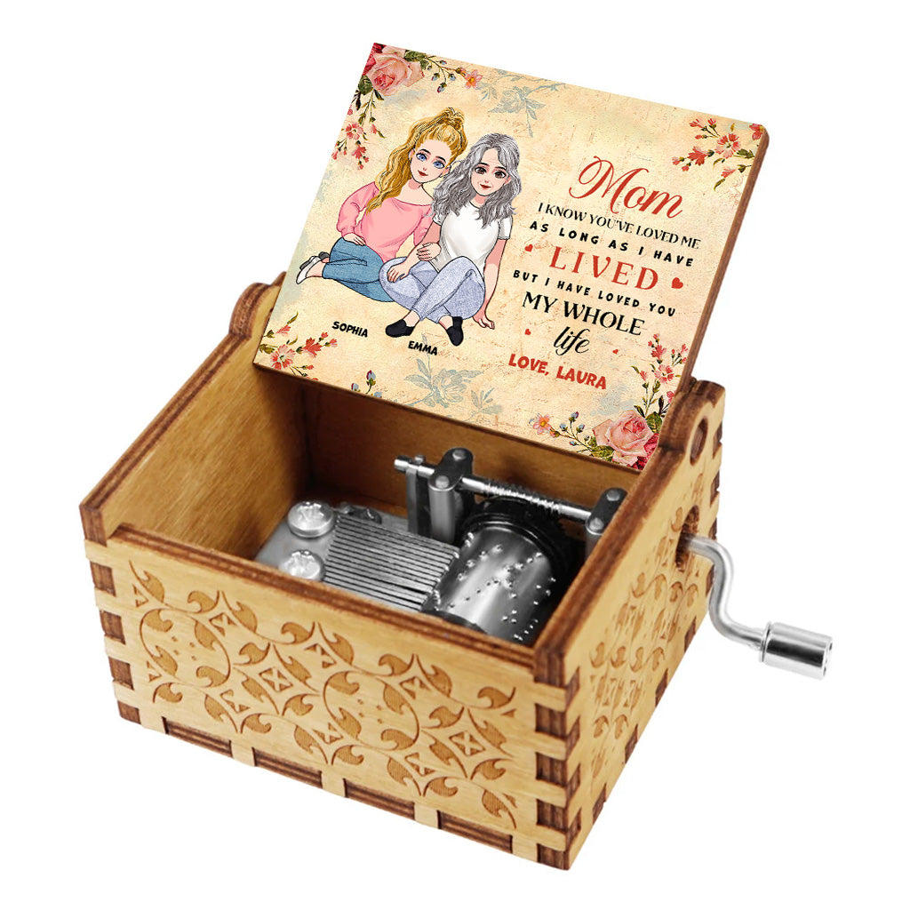 Je t'aime depuis toujours - Boîte à musique à manivelle personnalisée pour la fête des mères