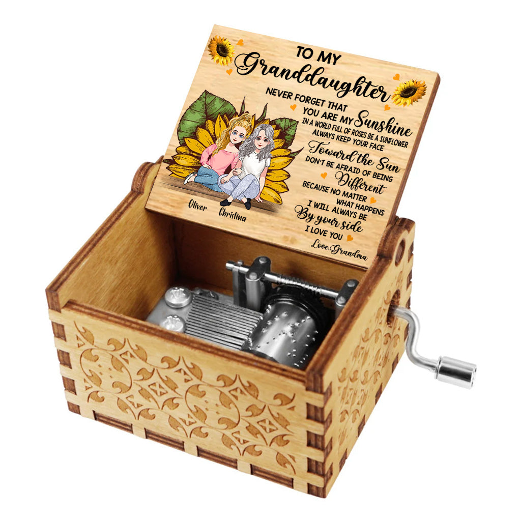 N'oublie jamais que tu es mon rayon de soleil - Boîte à musique à manivelle personnalisée pour ma fille