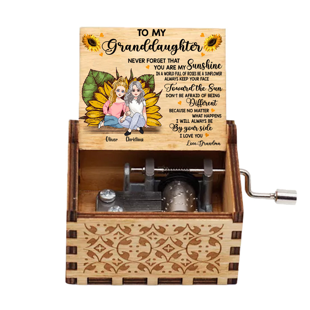 N'oublie jamais que tu es mon rayon de soleil - Boîte à musique à manivelle personnalisée pour ma fille