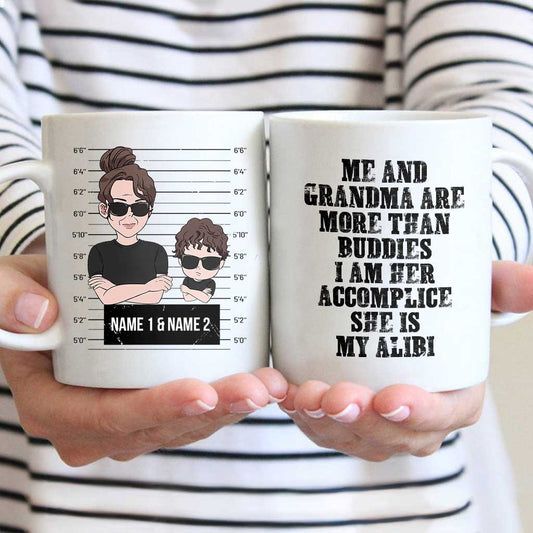 Complice et Alibi - Mug personnalisé pour la fête des mères, grand-mère