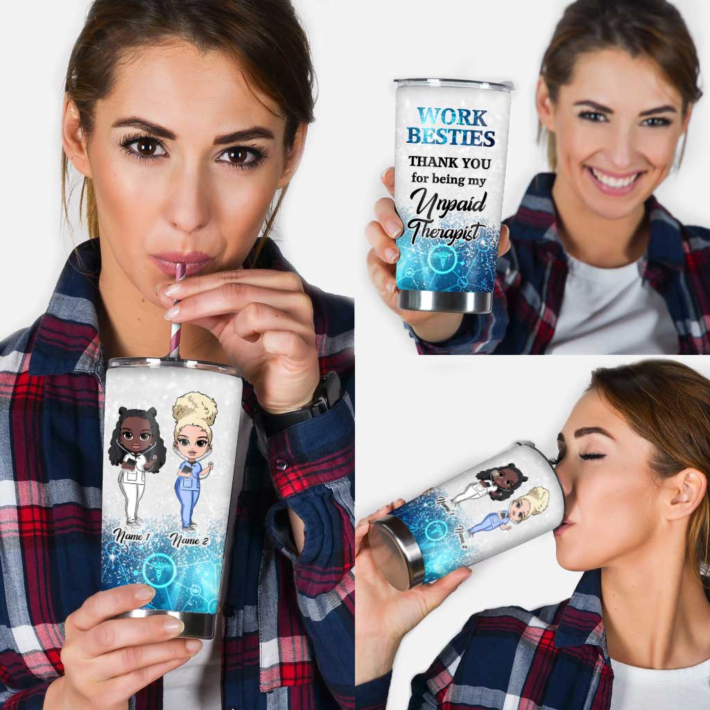 Merci d'être ma thérapeute bénévole - Gobelet isotherme personnalisé pour infirmière