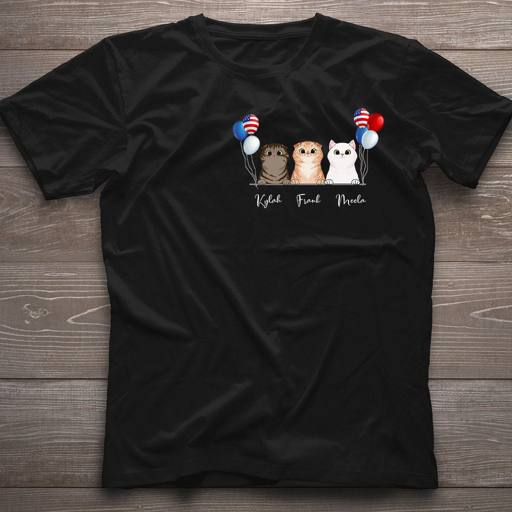 La vie est plus belle avec des chats - T-shirt et sweat à capuche personnalisés pour la fête de l'Indépendance