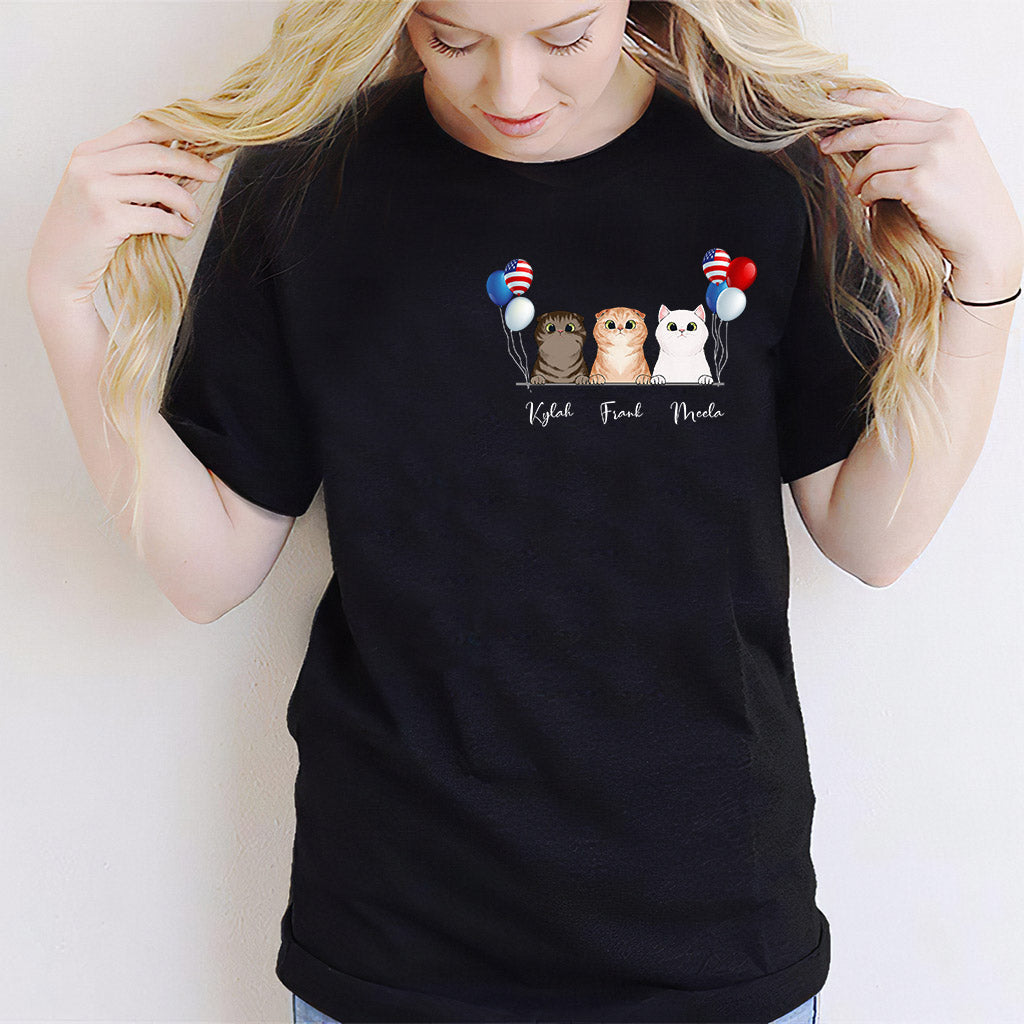 La vie est plus belle avec des chats - T-shirt et sweat à capuche personnalisés pour la fête de l'Indépendance