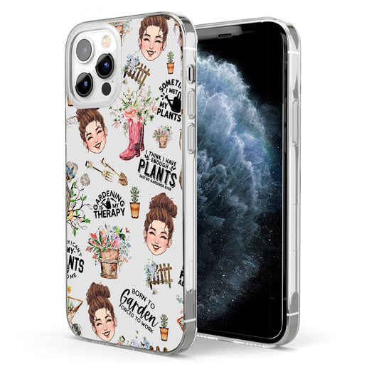 Je jardine depuis ma naissance - Coque de téléphone transparente personnalisée sur le thème du jardinage