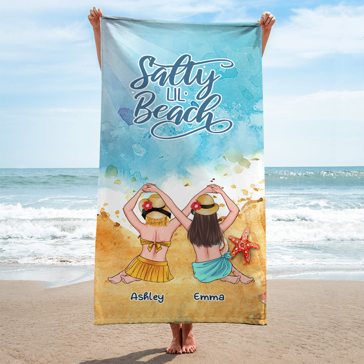 Salty Lil' Beach - Serviette de plage personnalisée pour meilleure amie