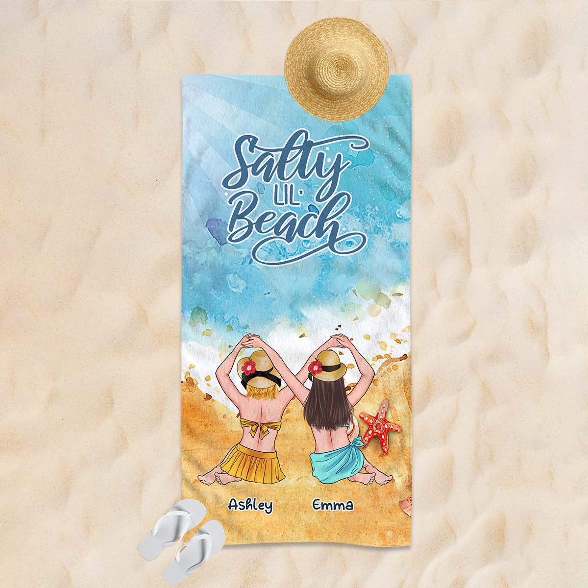 Salty Lil' Beach - Serviette de plage personnalisée pour meilleure amie