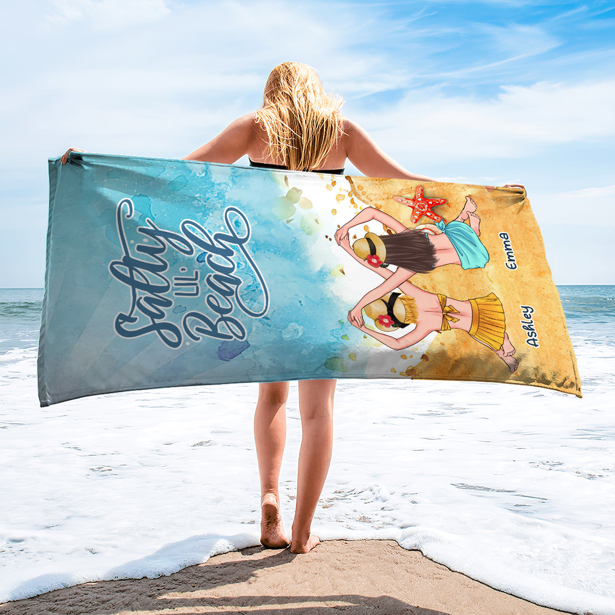 Salty Lil' Beach - Serviette de plage personnalisée pour meilleure amie