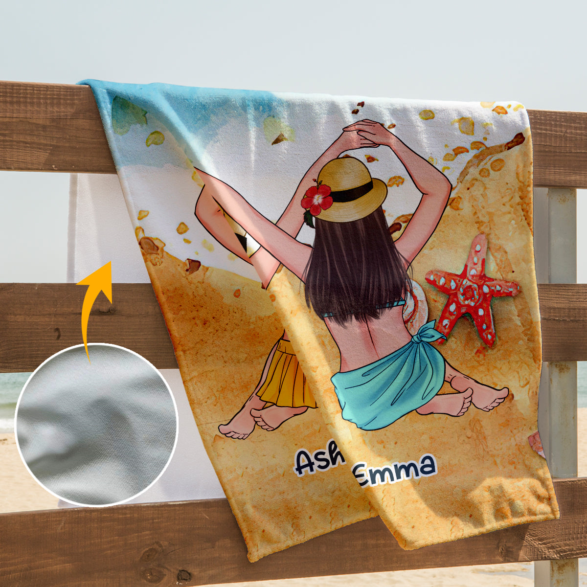 Salty Lil' Beach - Serviette de plage personnalisée pour meilleure amie