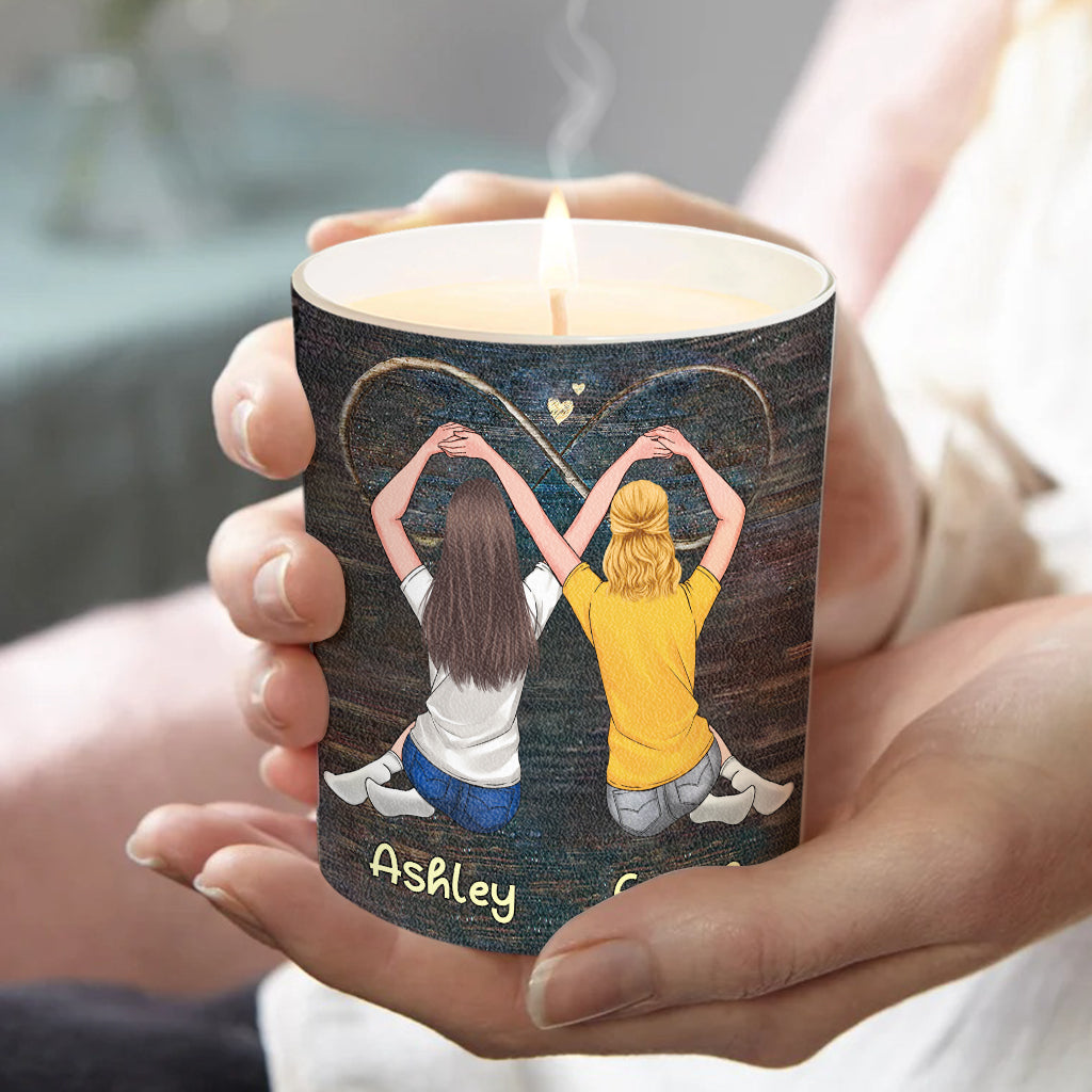 Notre amitié est comme une bougie - Bougie personnalisée pour meilleure amie avec couvercle en bois