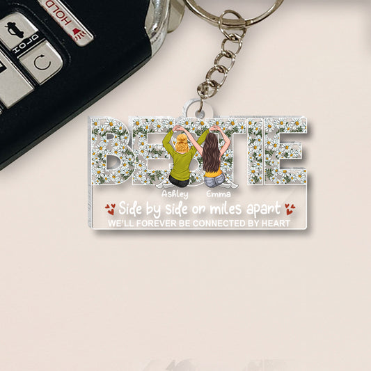 Meilleure amie pour toujours - Porte-clés transparent personnalisé pour meilleure amie