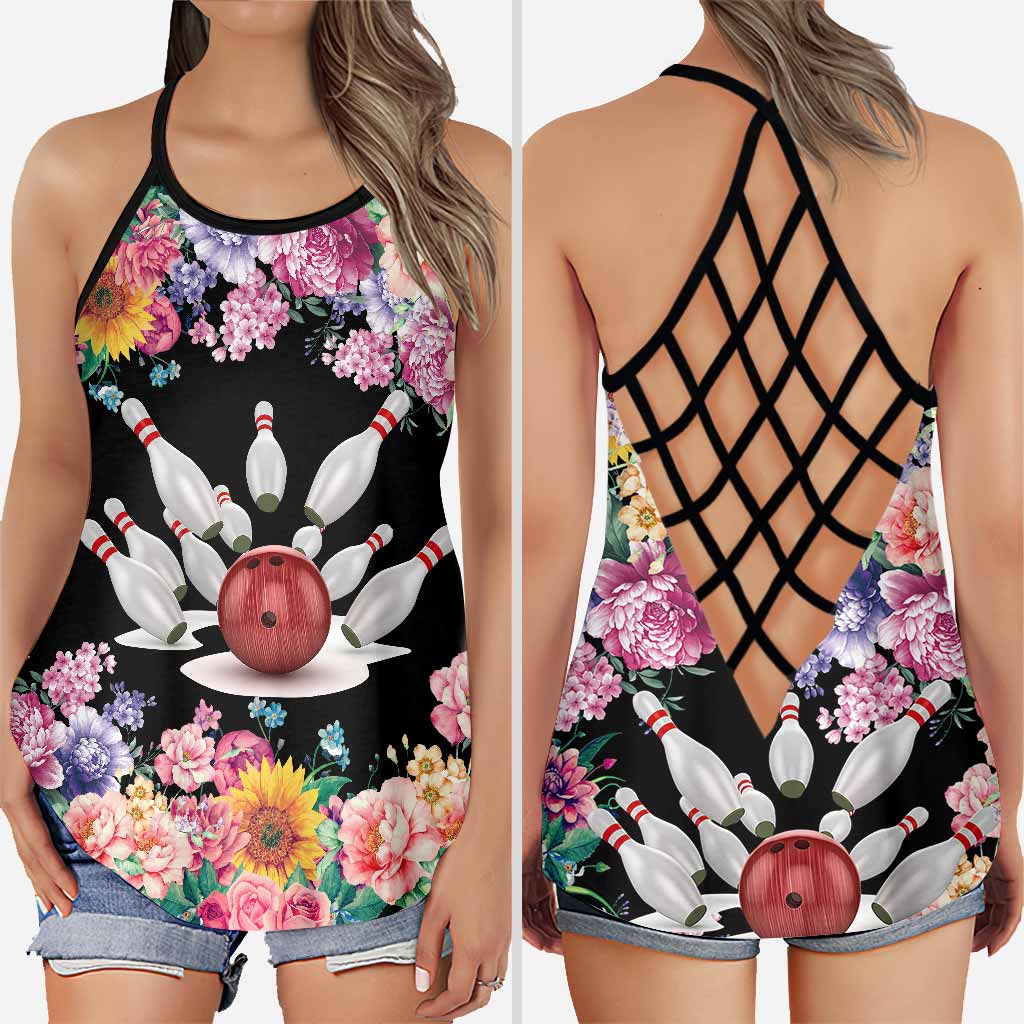 Bowling Girl Cross Tank Top