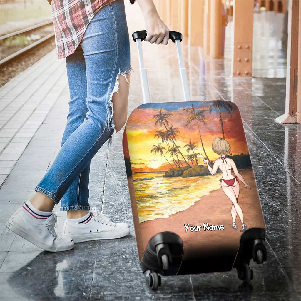 The Beach Is Calling And I Must Go - Personalized Sea Lover Luggage Cover