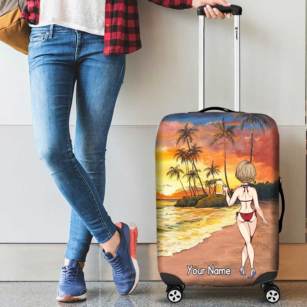 The Beach Is Calling And I Must Go - Personalized Sea Lover Luggage Cover