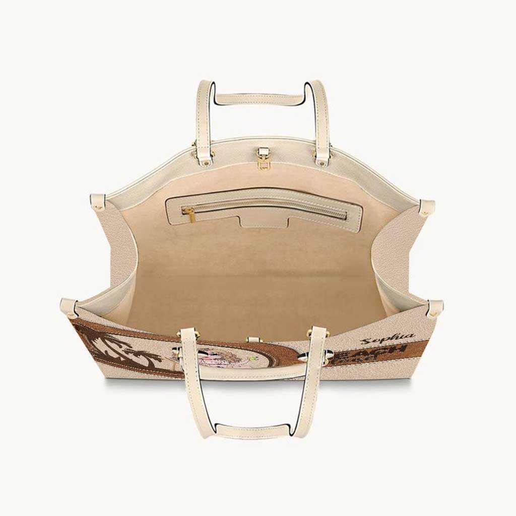 Beach Please - Sac à main en cuir personnalisé pour amoureux de la mer
