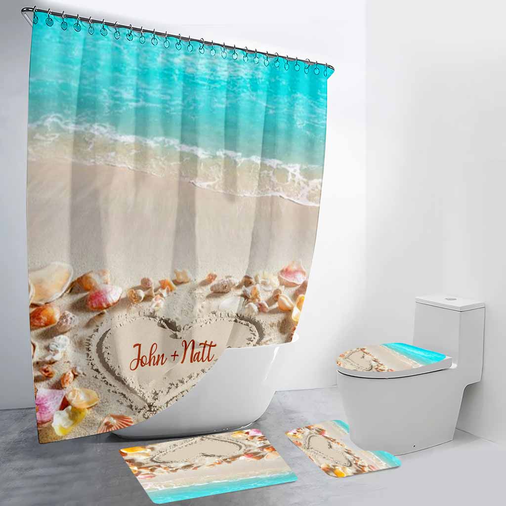 Sea Shell Love - Personalized Sea Lover Bathroom Curtain & Mats Set