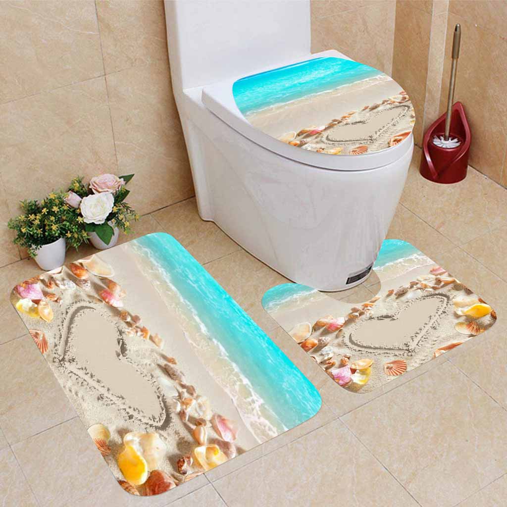 Sea Shell Love - Personalized Sea Lover Bathroom Curtain & Mats Set