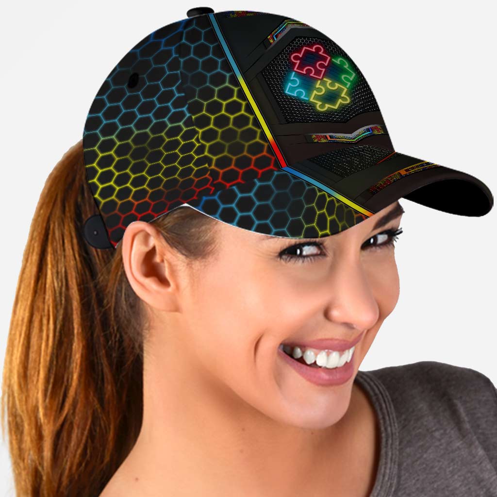 Casquette classique Autisme Neon Flag Carbon - Sensibilisation à l'autisme 0921