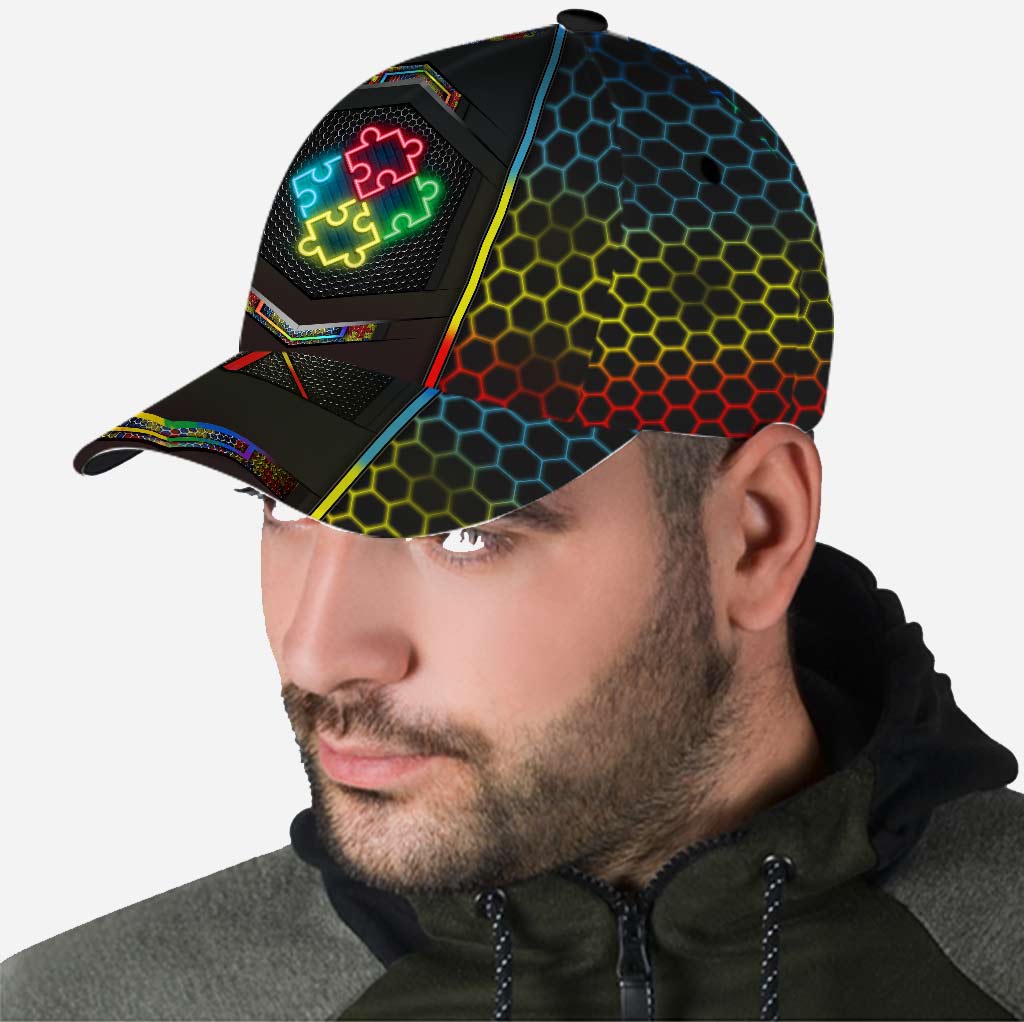 Casquette classique Autisme Neon Flag Carbon - Sensibilisation à l'autisme 0921