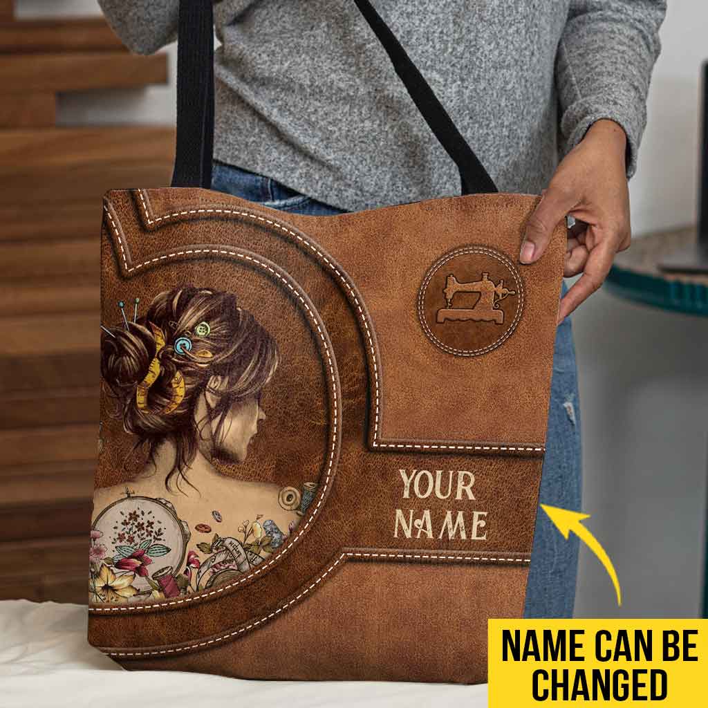 Sac fourre-tout personnalisé « J'adore coudre »