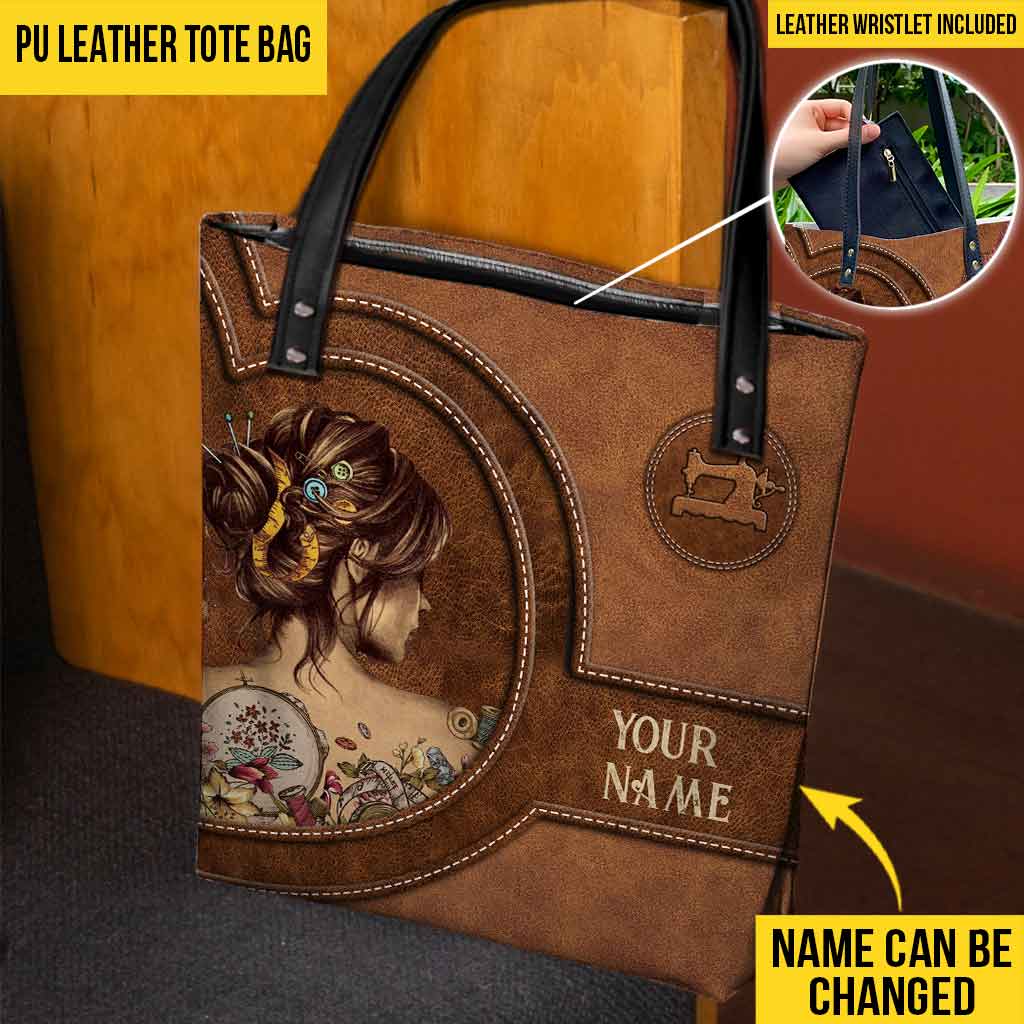 Sac fourre-tout personnalisé « J'adore coudre »