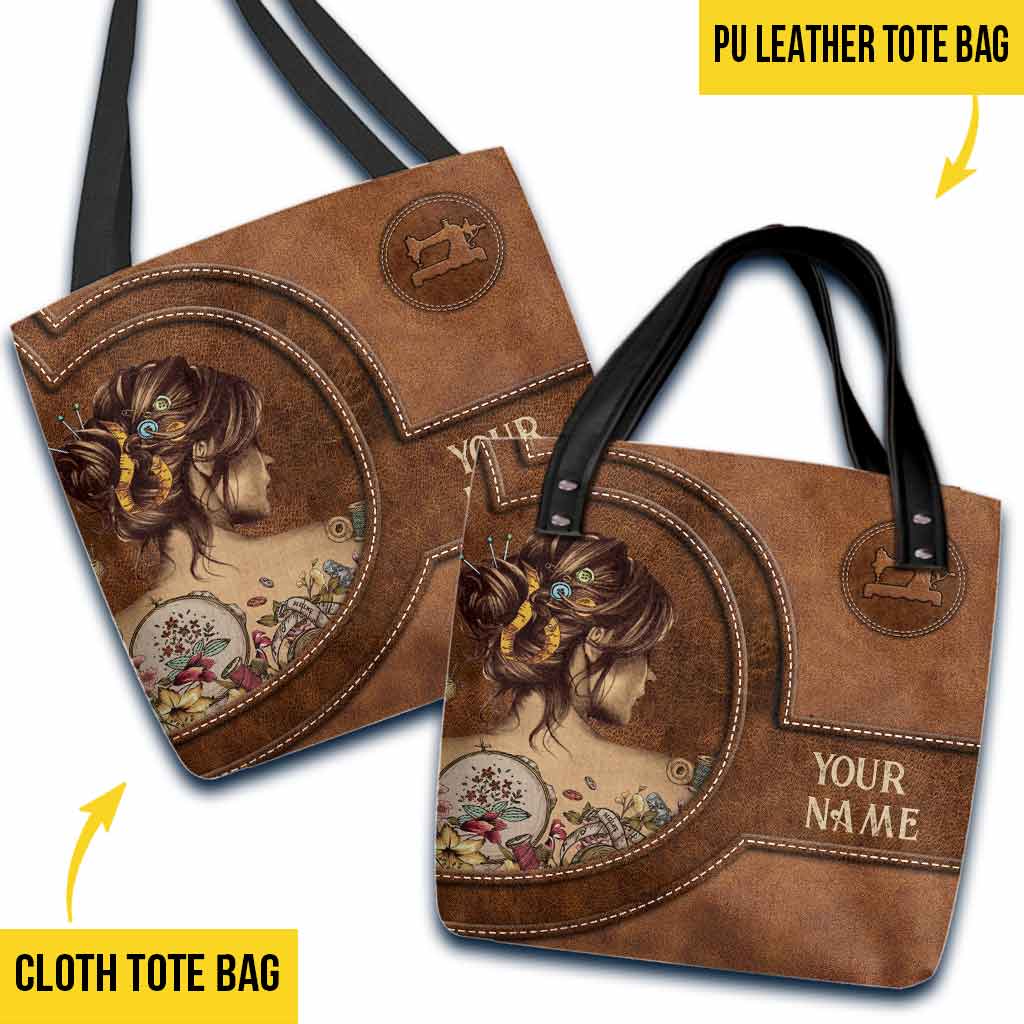 Sac fourre-tout personnalisé « J'adore coudre »