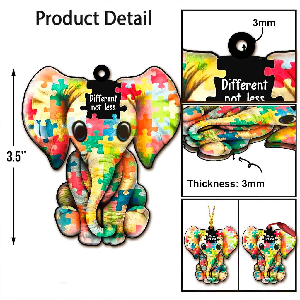 Éléphant puzzle pour l'autisme - Décoration de sensibilisation à l'autisme (Imprimé des deux côtés) 1022