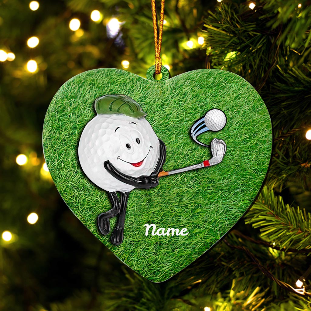 Décoration de Noël personnalisée sur le thème du golf (impression recto verso)
