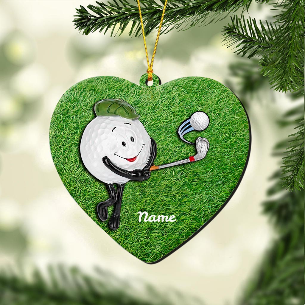 Décoration de Noël personnalisée sur le thème du golf (impression recto verso)