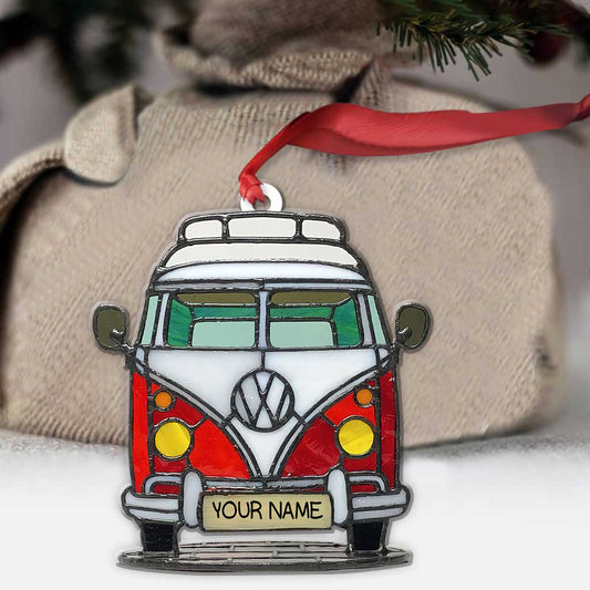 J'adore le camping - Ornement de Noël personnalisé (Impression recto verso)